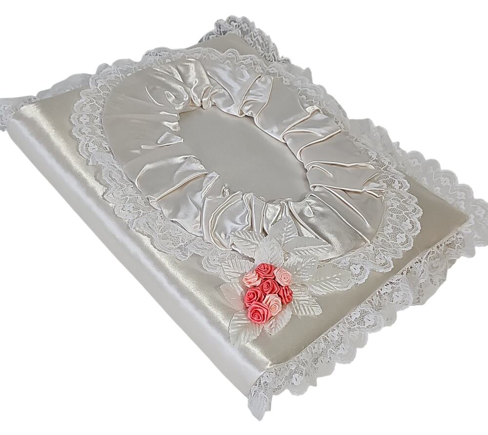 Vintage Satin Fabric Wedding Photo Album Binder Bride Anniversary Gift
